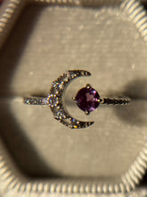 Cargar imagen en el visor de la galería, Anillos media luna - Distintos minerales (Plata .925)