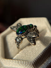 Cargar imagen en el visor de la galería, Anillo Libélula Ópalo negro (Plata .925)