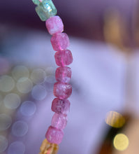 Cargar imagen en el visor de la galería, Pulsera ajustable Plata .925 Turmalina cúbica varios colores