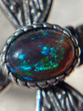 Cargar imagen en el visor de la galería, Anillo Libélula Ópalo negro (Plata .925)