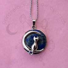 Cargar imagen en el visor de la galería, Collar con Dije de Gato y Media Luna