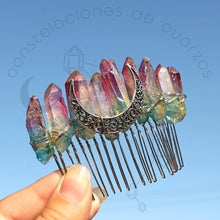 Cargar imagen en el visor de la galería, Peineta con Cuarzos y Luna