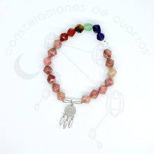 Cargar imagen en el visor de la galería, Pulsera 7 Chakras de Cuarzo (con infinito y atrapasueños)