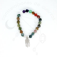 Cargar imagen en el visor de la galería, Pulsera 7 Chakras de Cuarzo (con infinito y atrapasueños)