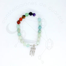 Cargar imagen en el visor de la galería, Pulsera 7 Chakras de Cuarzo (con infinito y atrapasueños)