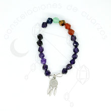 Cargar imagen en el visor de la galería, Pulsera 7 Chakras de Cuarzo (con infinito y atrapasueños)
