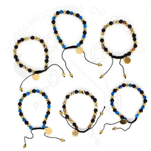 Cargar imagen en el visor de la galería, Pulsera Ajustable con Piedra Volcánica y Ágata Teñida