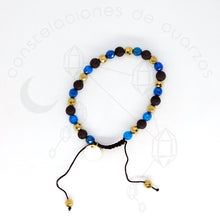 Cargar imagen en el visor de la galería, Pulsera Ajustable con Piedra Volcánica y Ágata Teñida