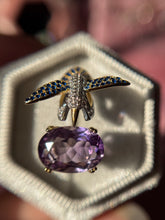 Cargar imagen en el visor de la galería, Anillo Colibrí - Amatista Facetada (Plata.925)
