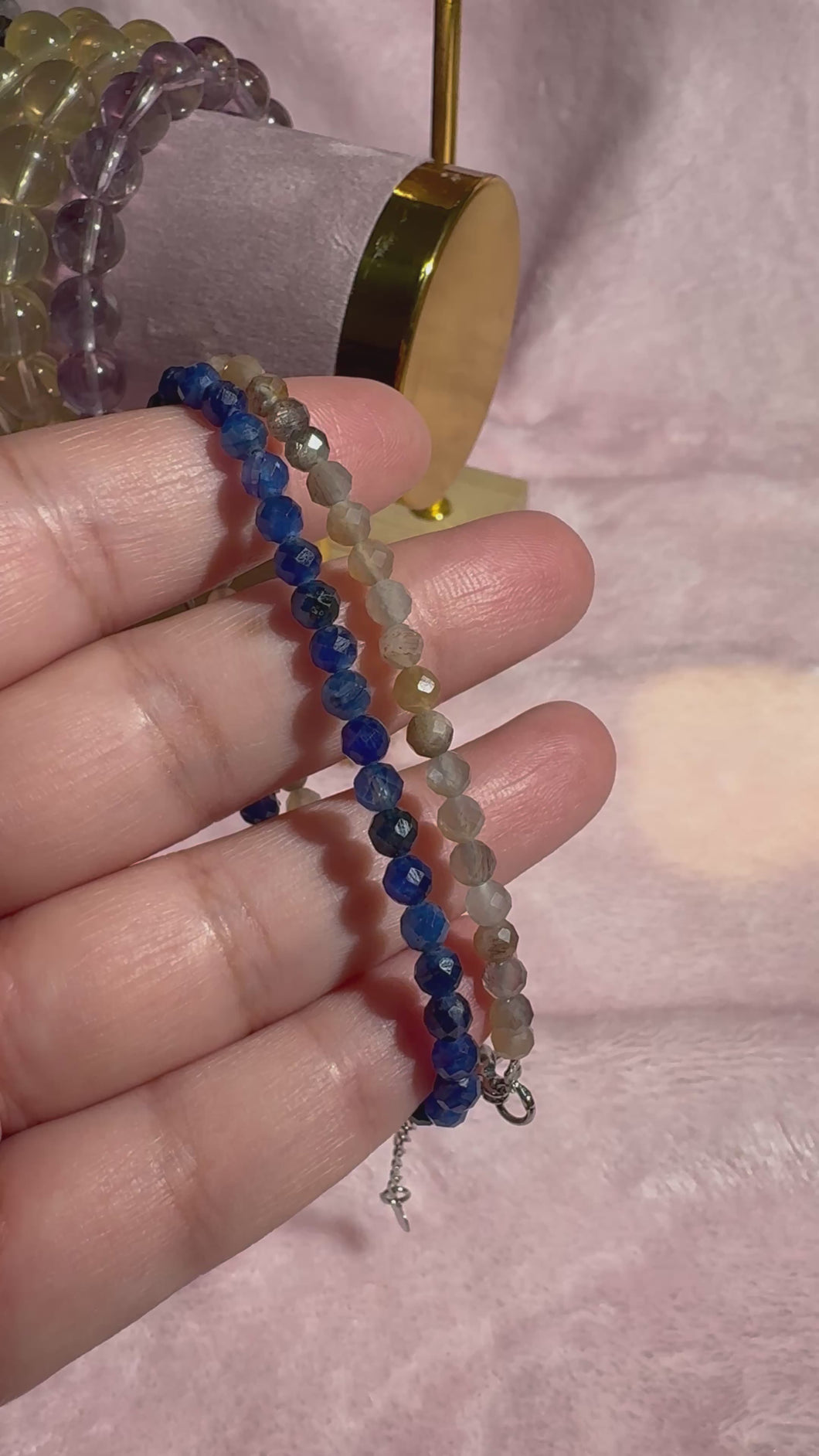 Pulsera Ajustable con Piedra facetada (Piedras varias)